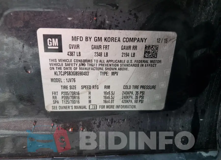 KL7CJPSB3GB590403 Photo# 14