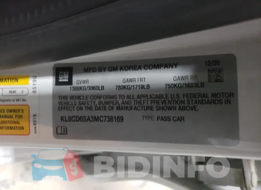KL8CD6SA3MC738169 Photo# 12