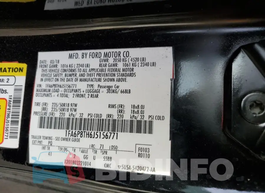 1FA6P8TH6J5156771 Photo# 13
