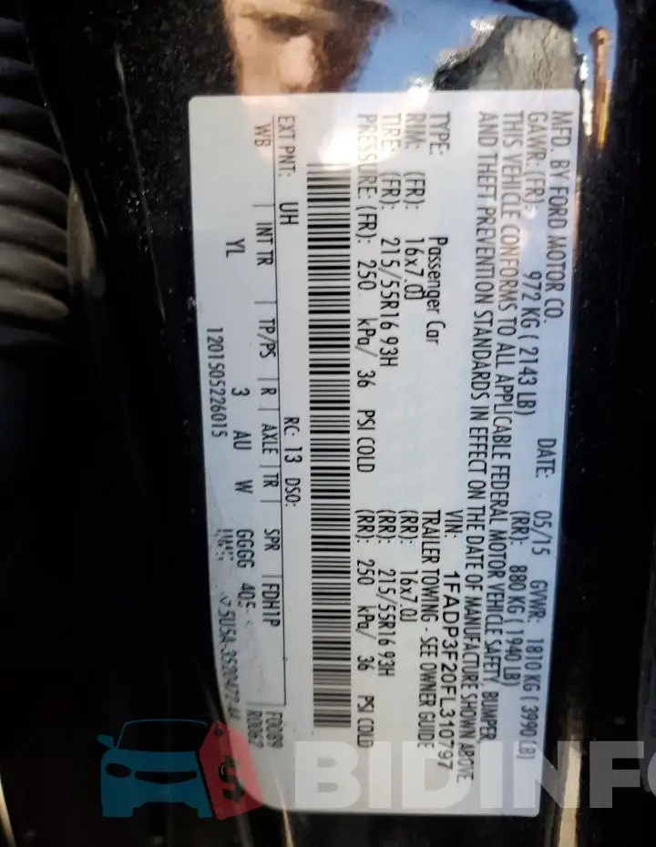 1FADP3F20FL310797 Photo# 12