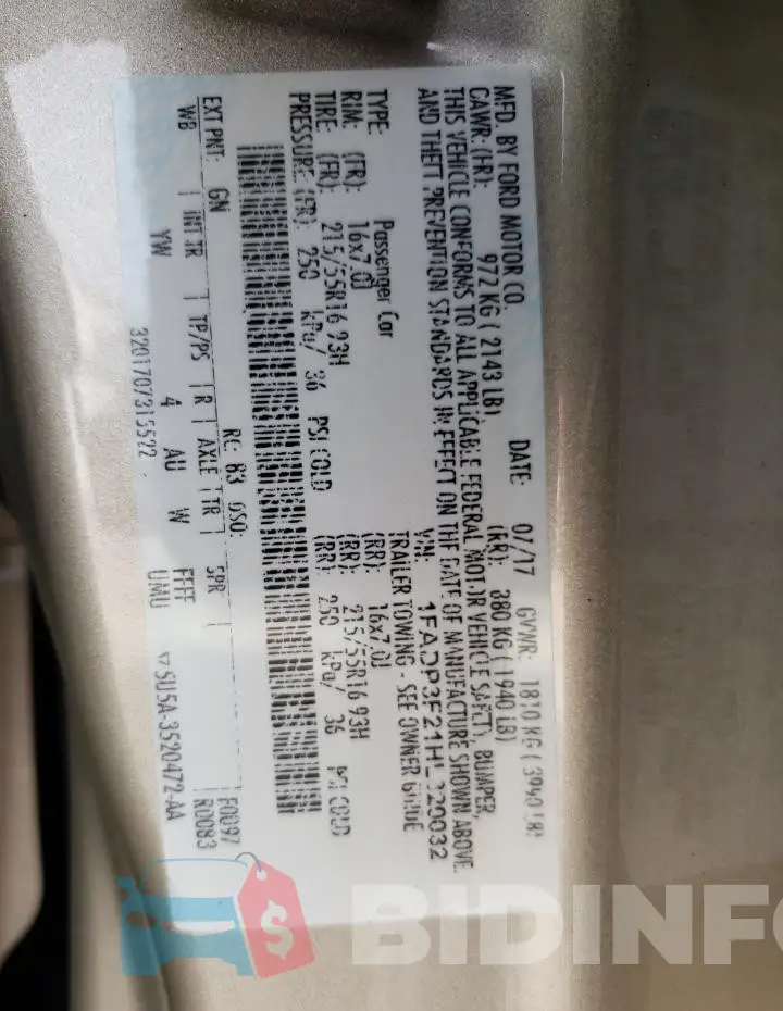 1FADP3F21HL320032 Photo# 12