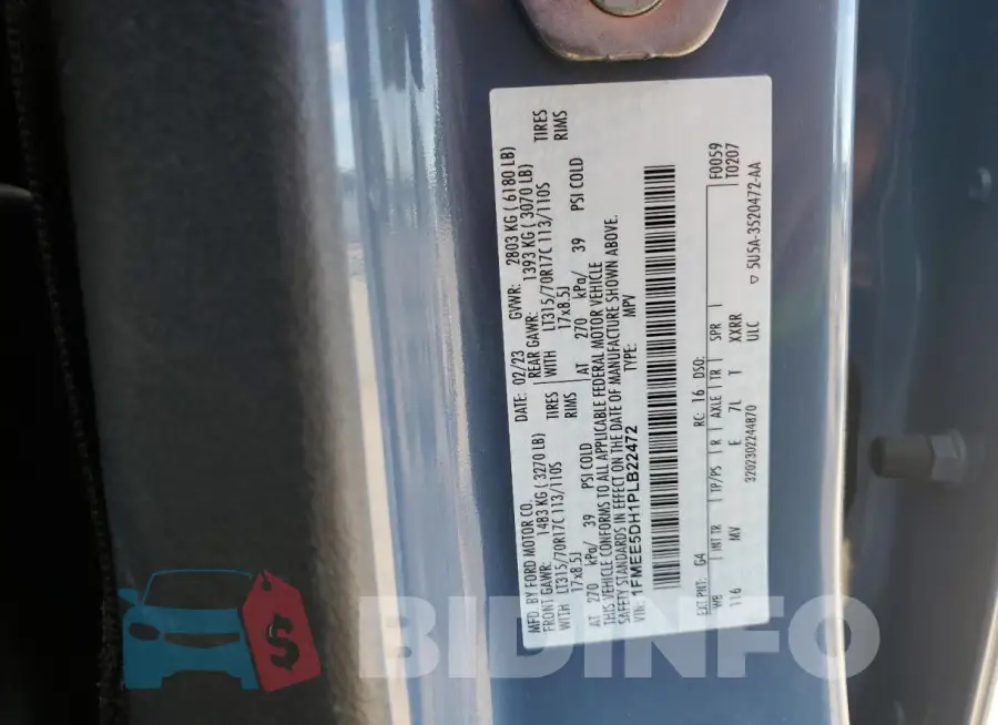 1FMEE5DH1PLB22472 Photo# 13