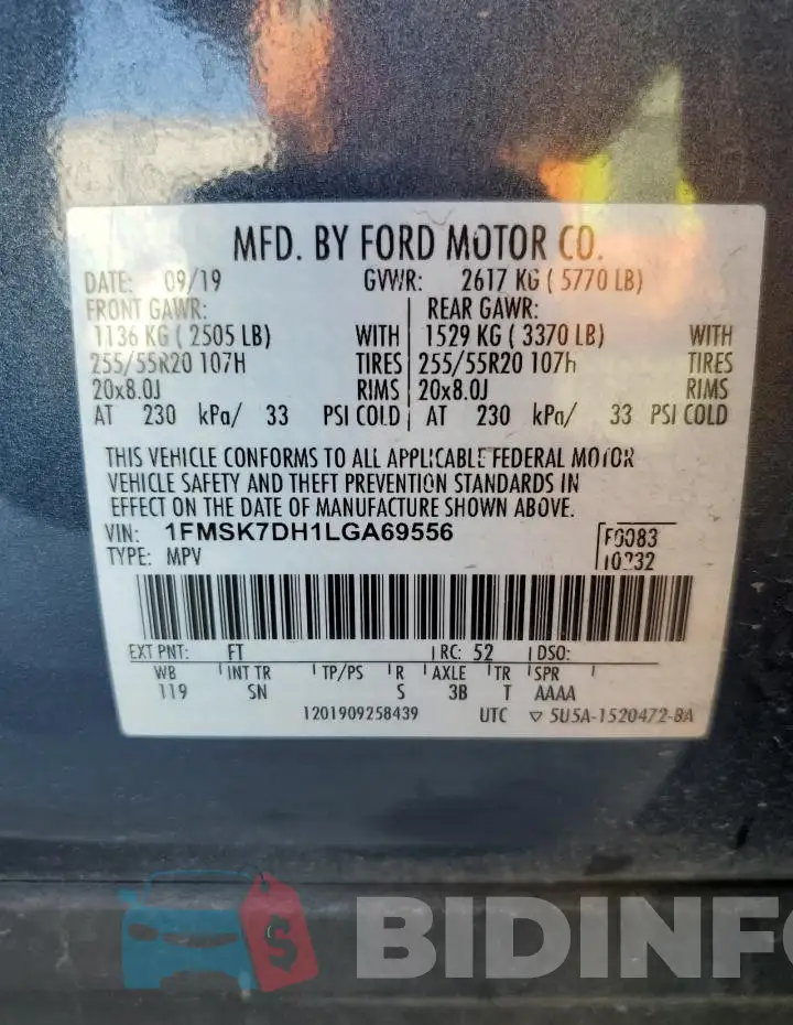 1FMSK7DH1LGA69556 Photo# 14