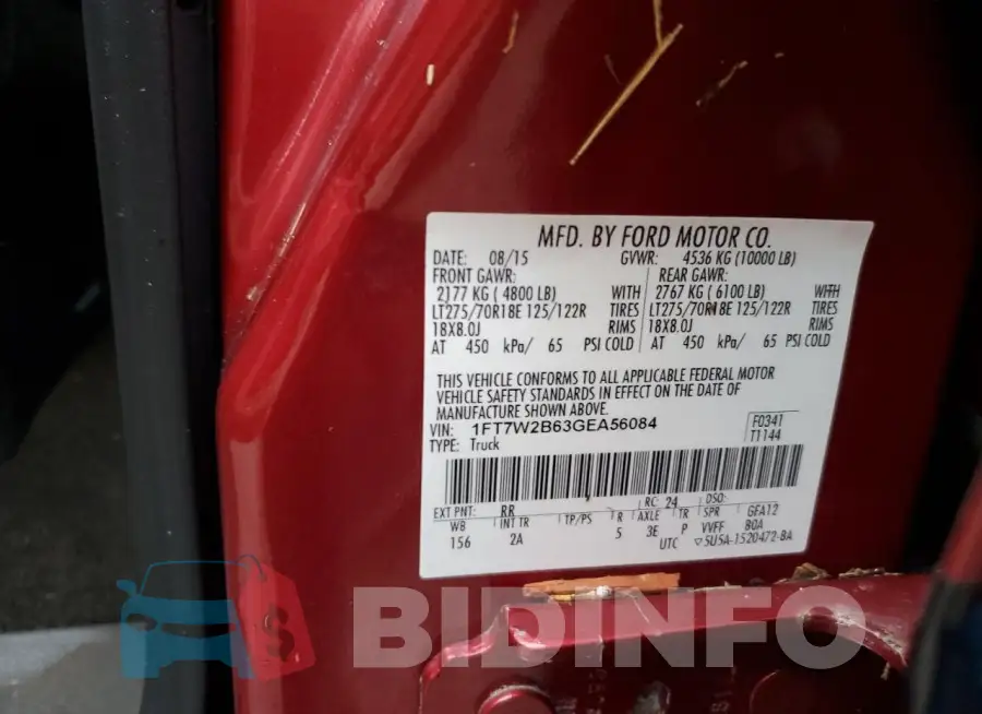 1FT7W2B63GEA56084 Photo# 13