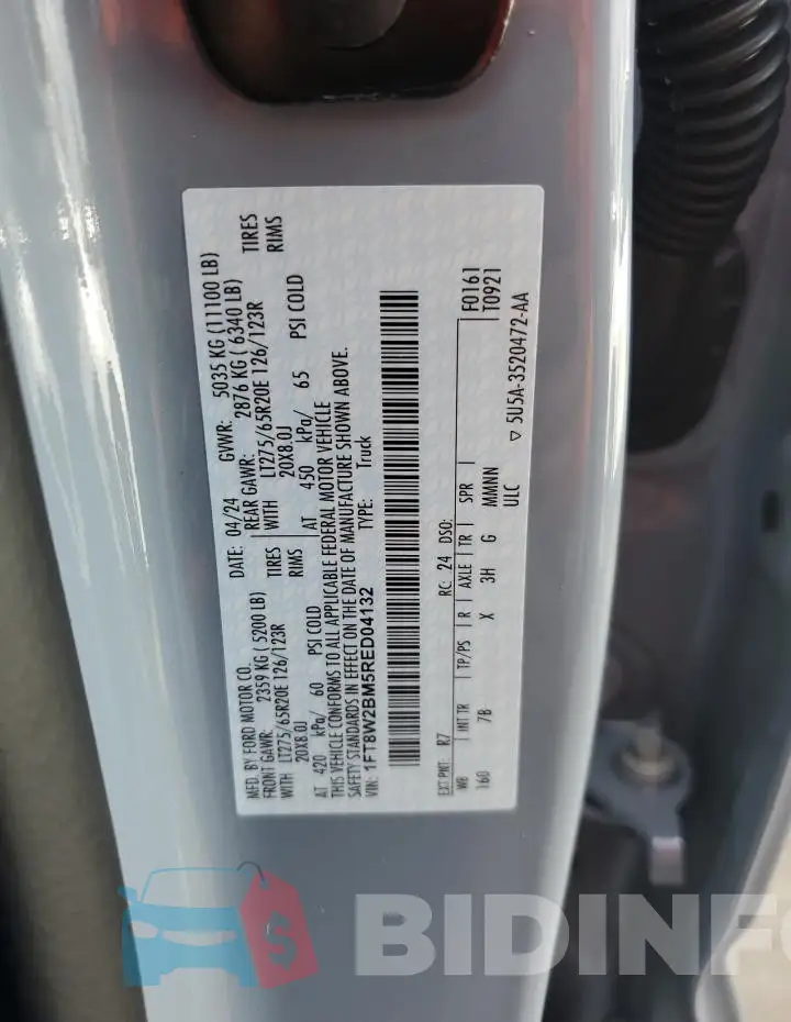 1FT8W2BM5RED04132 Photo# 13