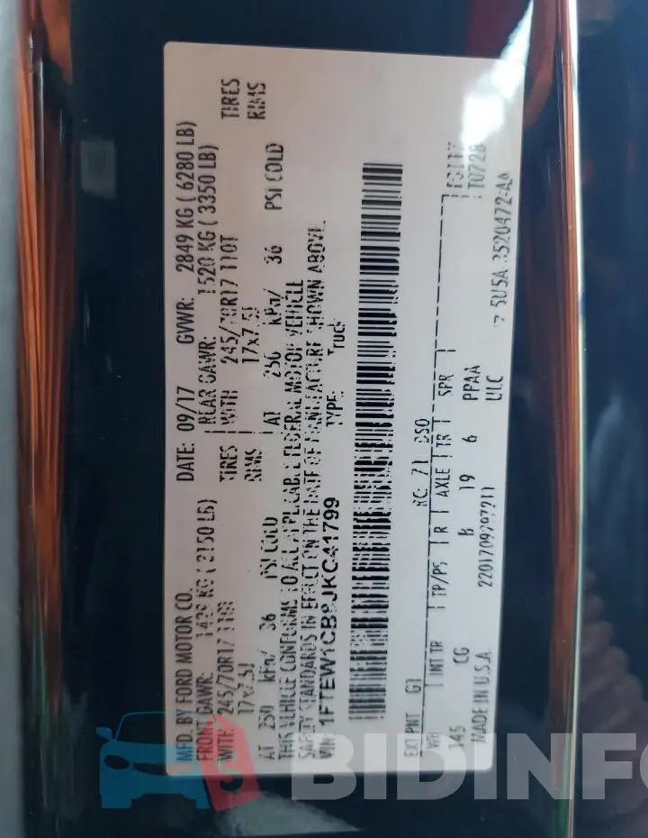 1FTEW1CB8JKC41799 Photo# 12