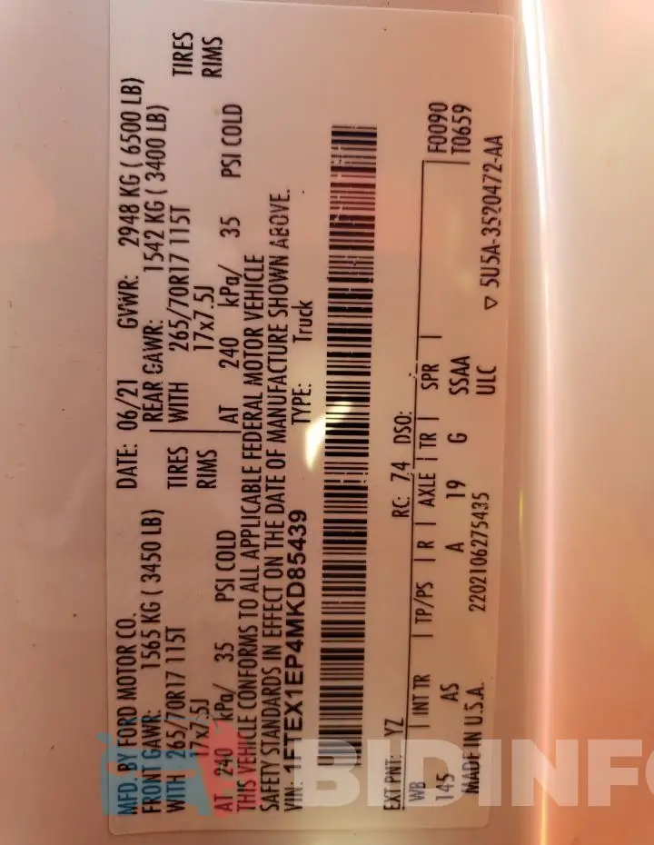 1FTEX1EP4MKD85439 Photo# 12