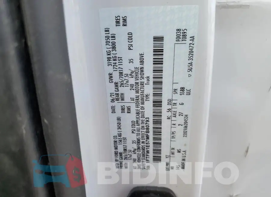 1FTFW1E57MFB80793 Photo# 12