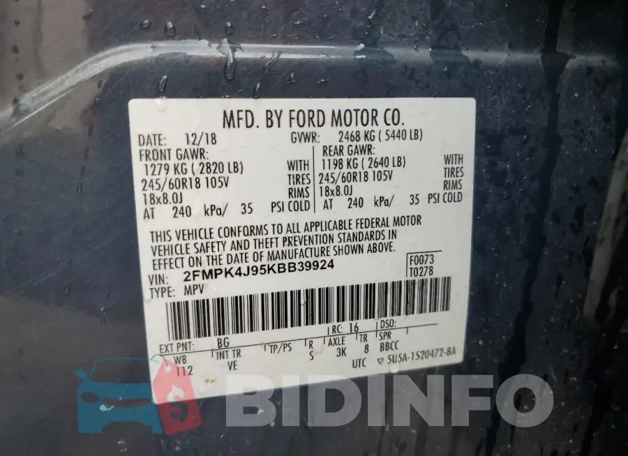 2FMPK4J95KBB39924 Photo# 14