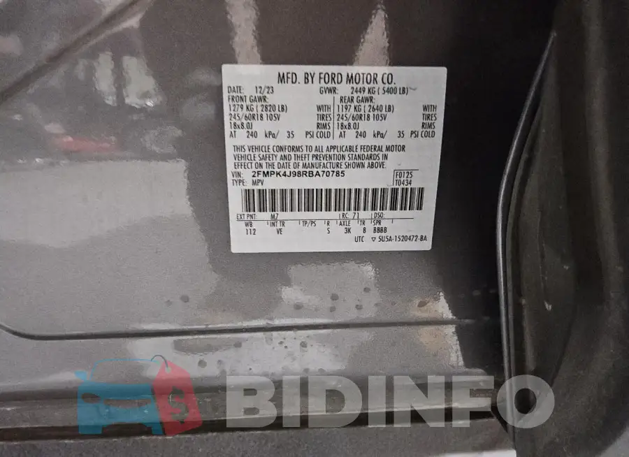 2FMPK4J98RBA70785 Photo# 13