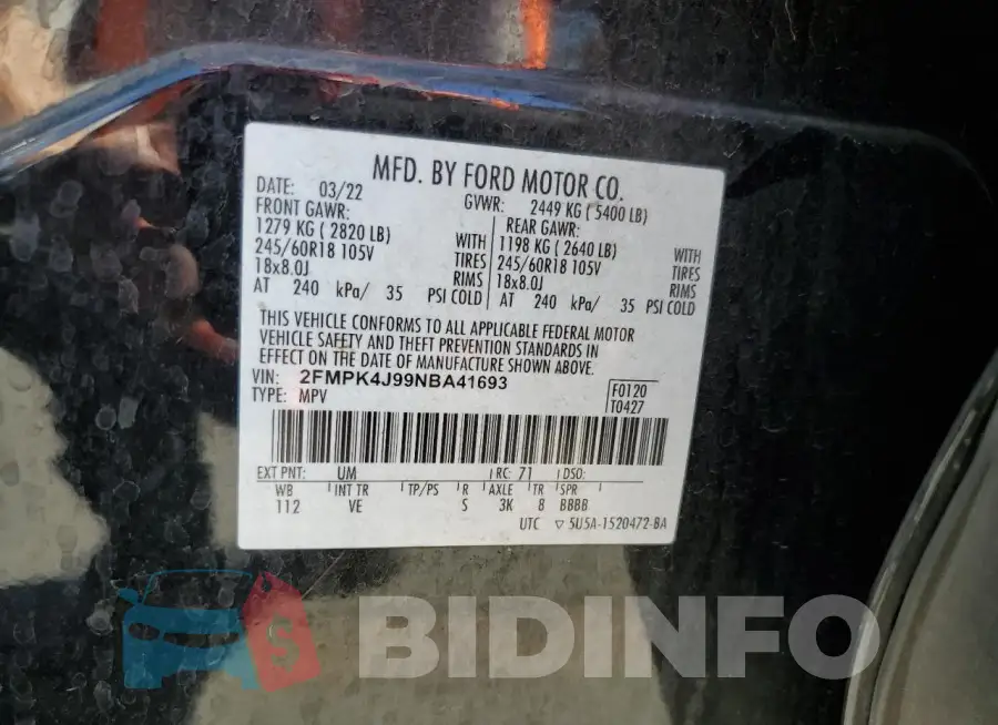 2FMPK4J99NBA41693 Photo# 13