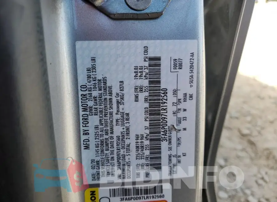 3FA6P0D97LR192560 Photo# 13