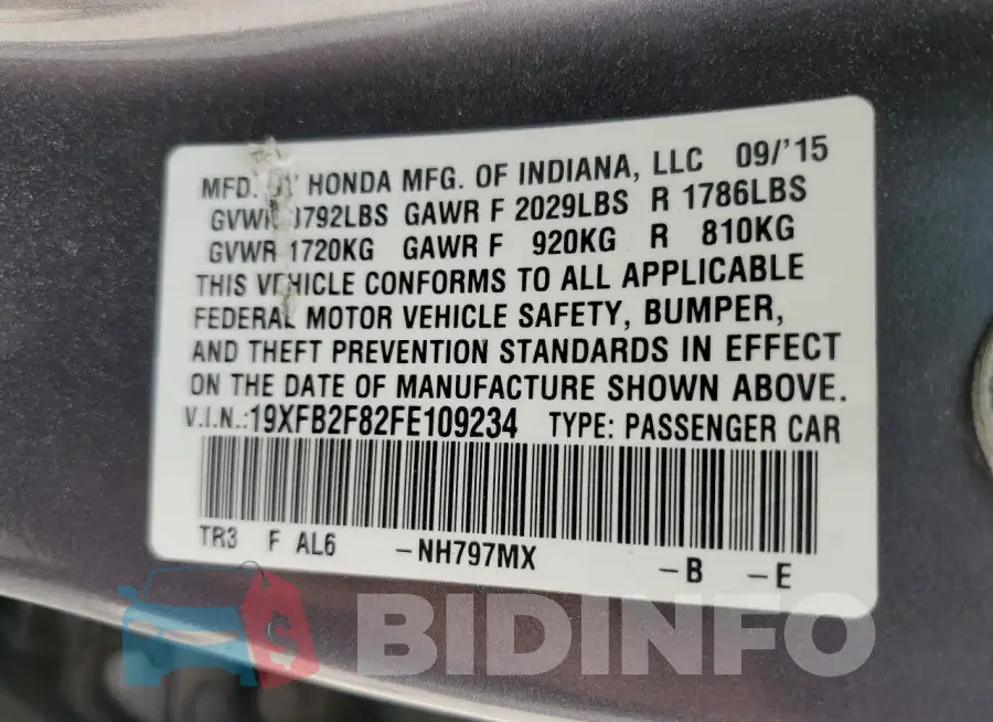 19XFB2F82FE109234 Photo# 13