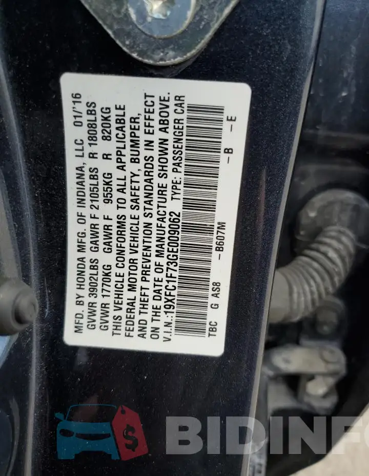 19XFC1F73GE009062 Photo# 12