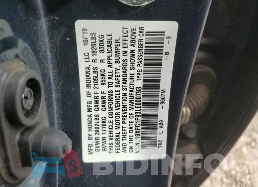 19XFC1F93LE000793 Photo# 12