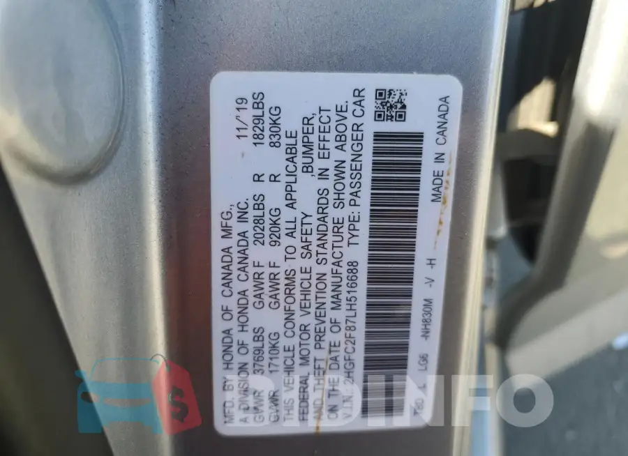 2HGFC2F87LH516688 Photo# 12