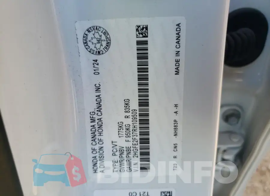 2HGFE2F37RH109509 Photo# 12