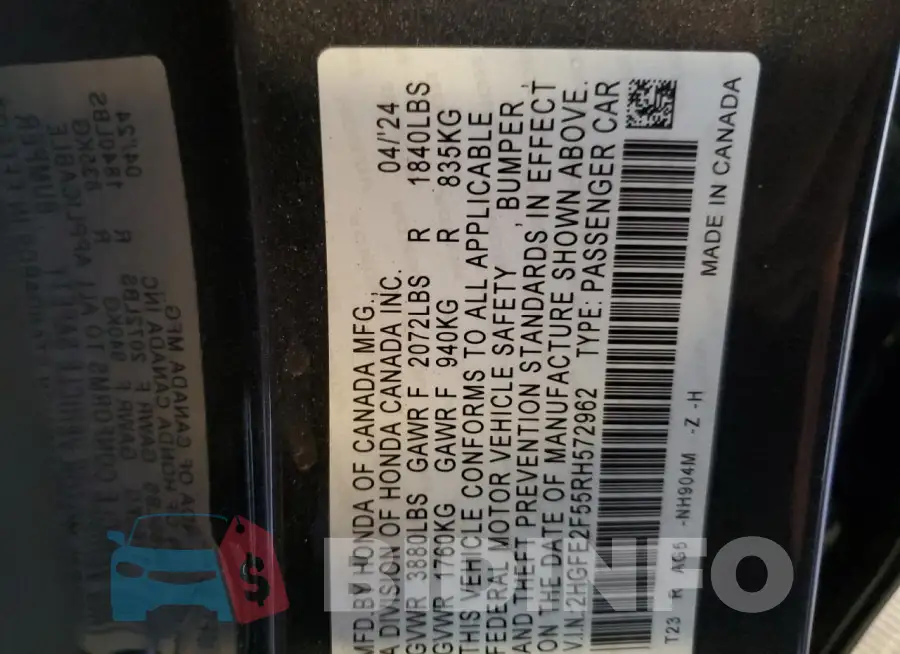 2HGFE2F55RH572962 Photo# 13