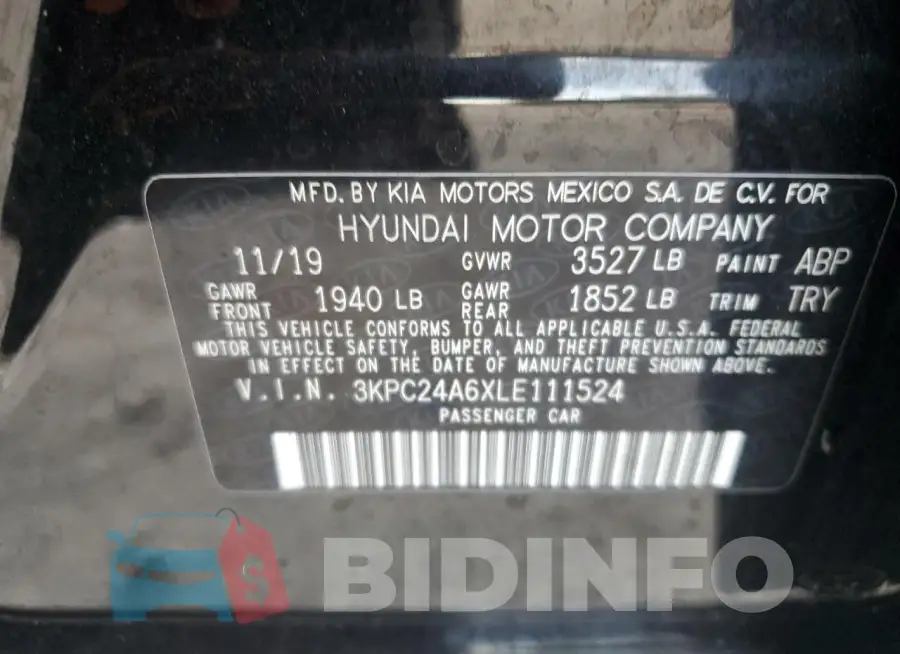 3KPC24A6XLE111524 Photo# 12