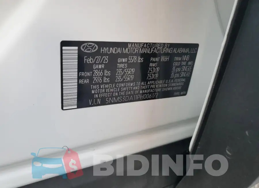 5NMS3DA11PH006172 Photo# 14