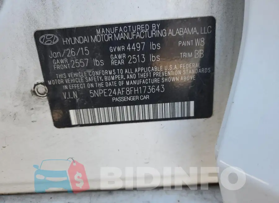 5NPE24AF8FH173643 Photo# 12