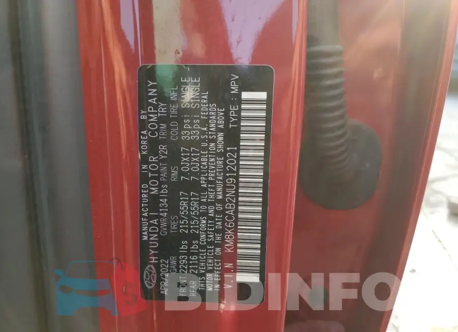 KM8K6CAB2NU912021 Photo# 13