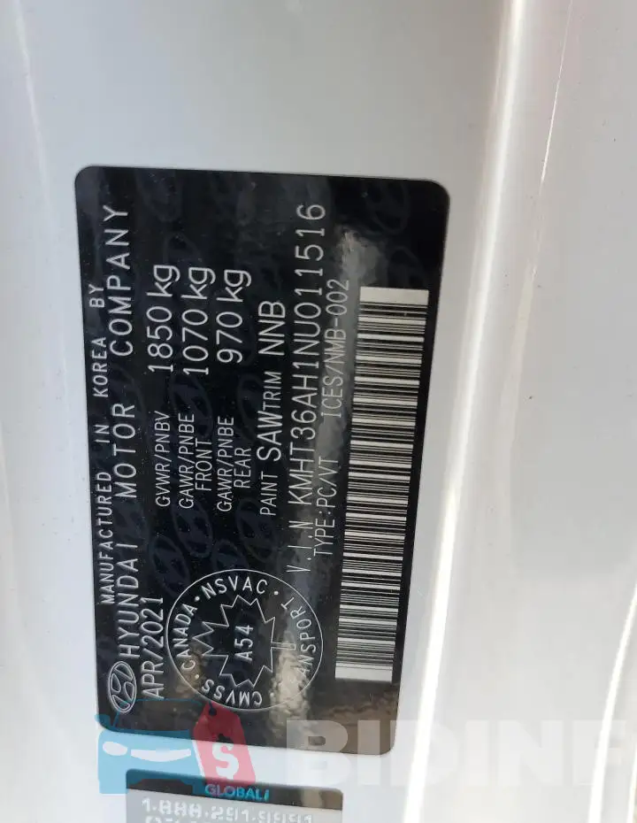 KMHT36AH1NU011516 Photo# 12
