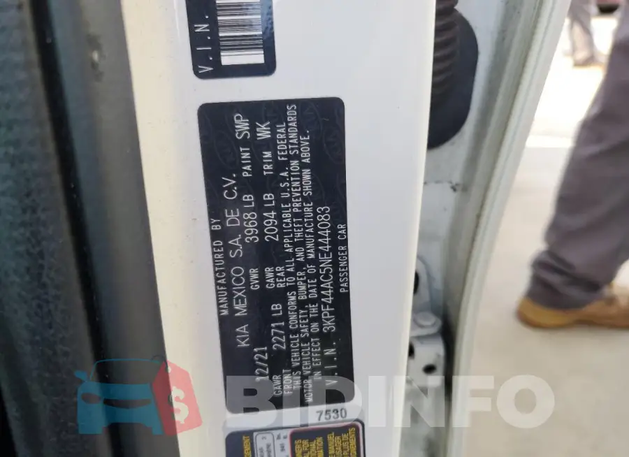 3KPF44AC5NE444083 Photo# 13