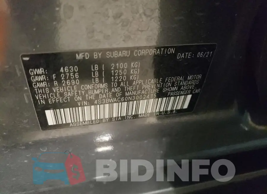 4S3BWAC60N3002415 Photo# 12