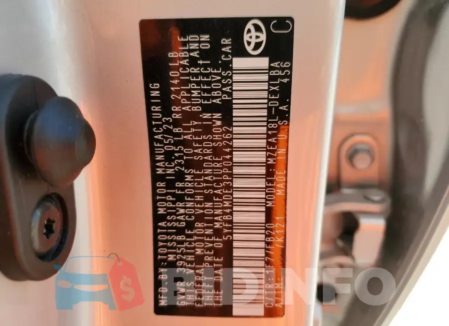 5YFB4MDE3PP044262 Photo# 13