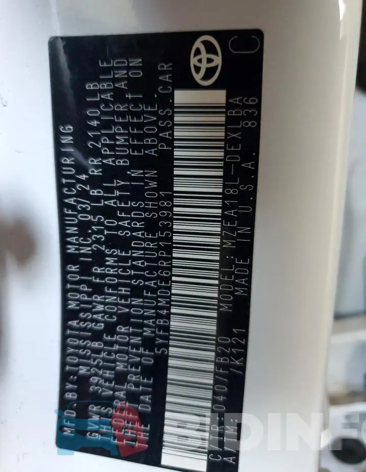 5YFB4MDE6RP153981 Photo# 12