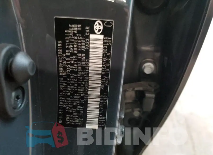 5YFB4MDE8RP144621 Photo# 12