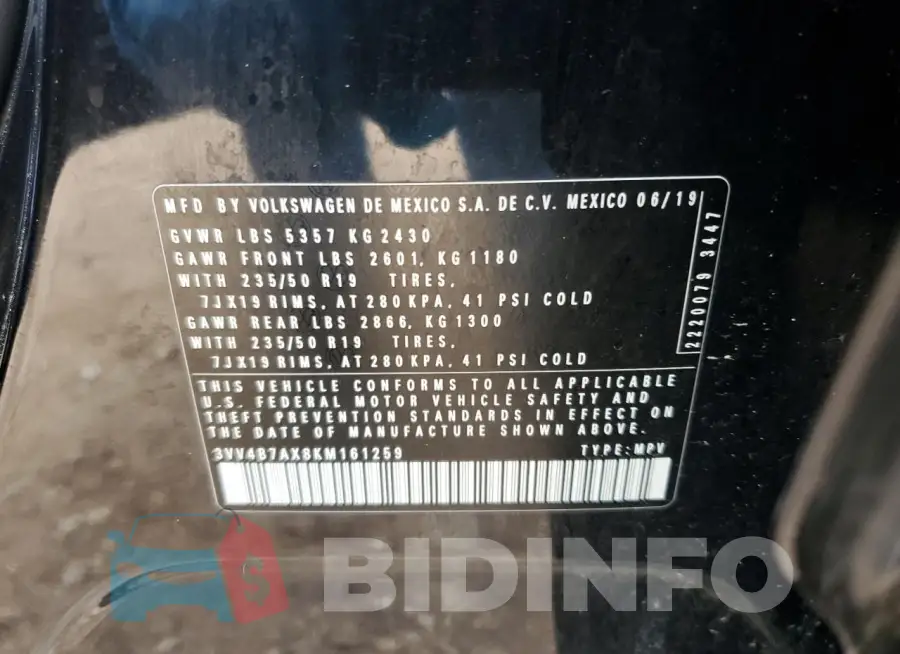 3VV4B7AX8KM161259 Photo# 13