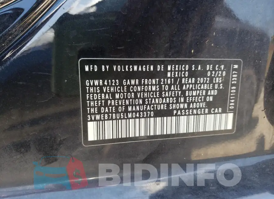 3VWEB7BU5LM043370 Photo# 12