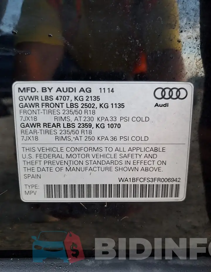 WA1BFCFS3FR006942 Photo# 14