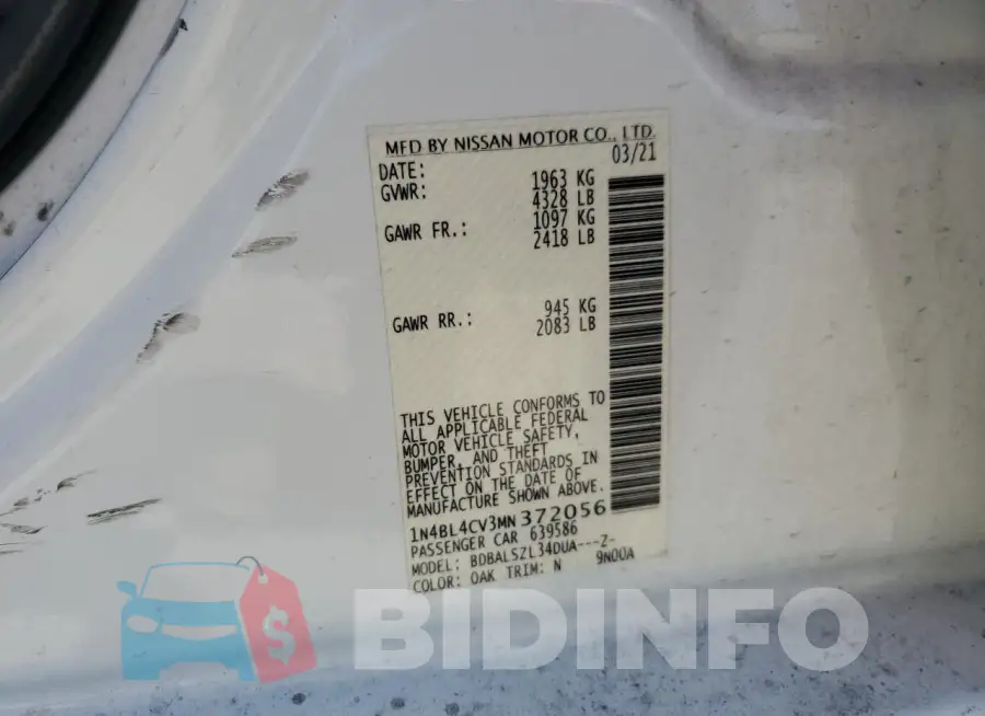 1N4BL4CV3MN372056 Photo# 13