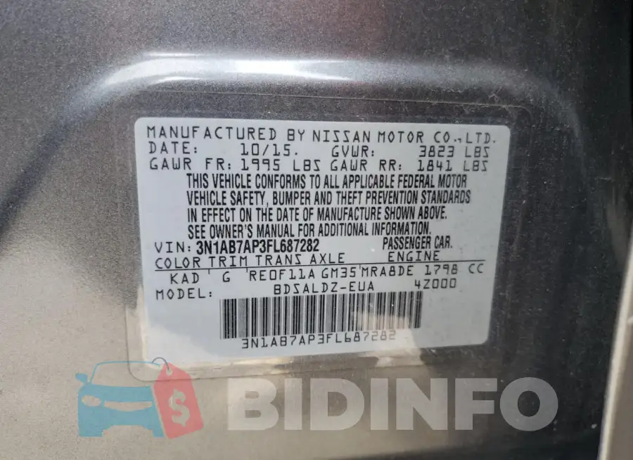 3N1AB7AP3FL687282 Photo# 12