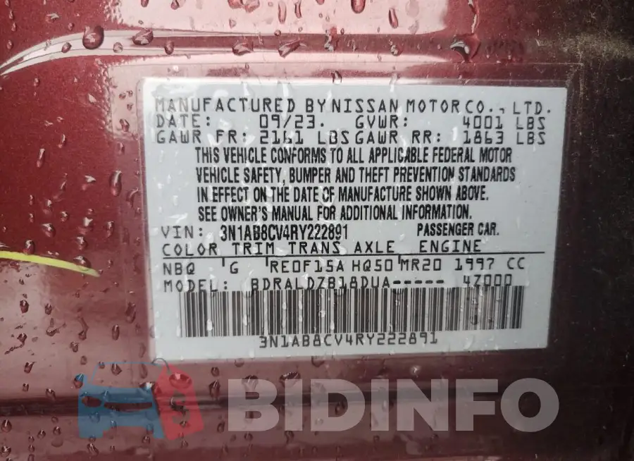 3N1AB8CV4RY222891 Photo# 12