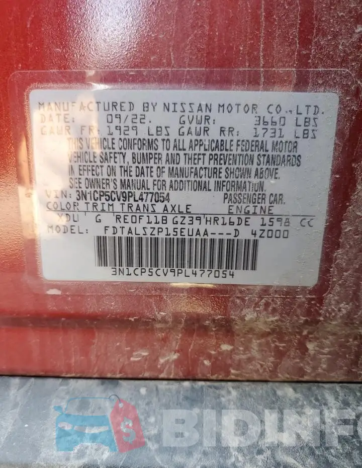 3N1CP5CV9PL477054 Photo# 13