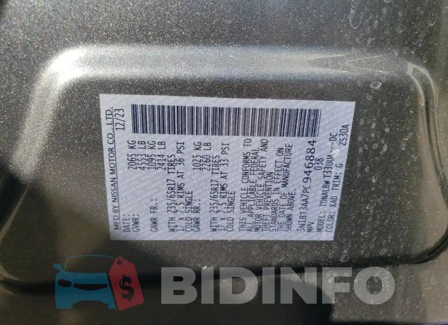 5N1BT3AA7PC946884 Photo# 13