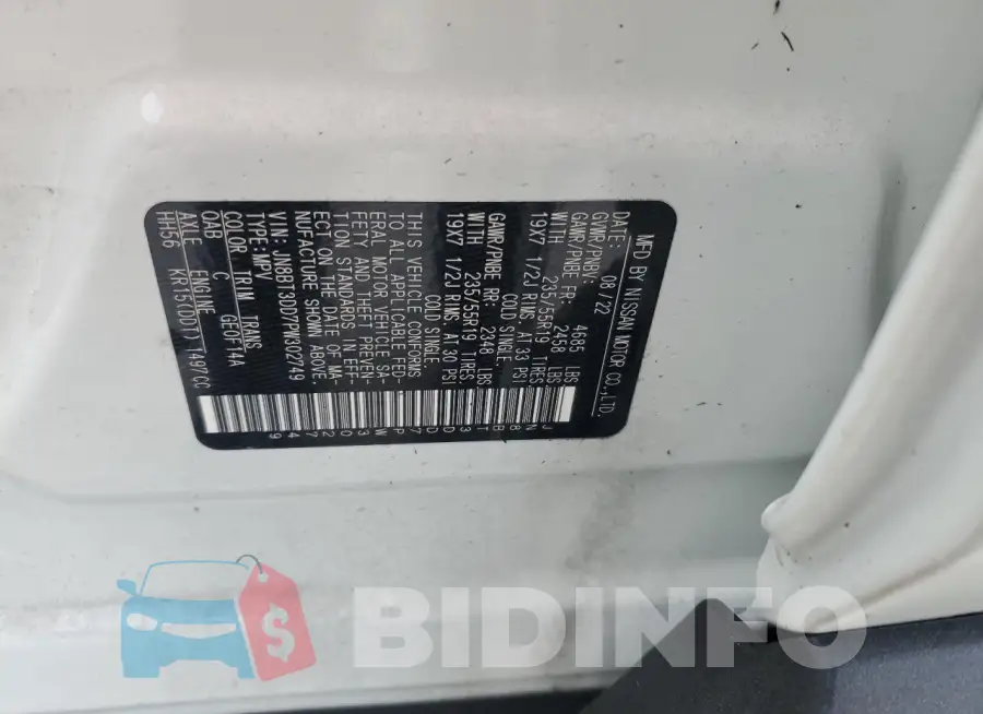 JN8BT3DD7PW302749 Photo# 13