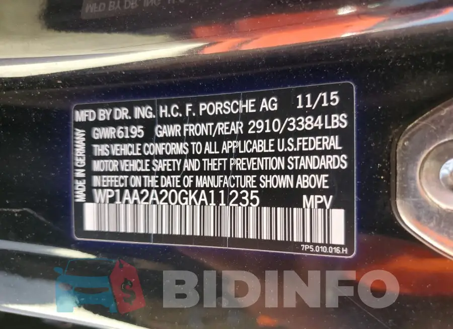 WP1AA2A20GKA11235 Photo# 14