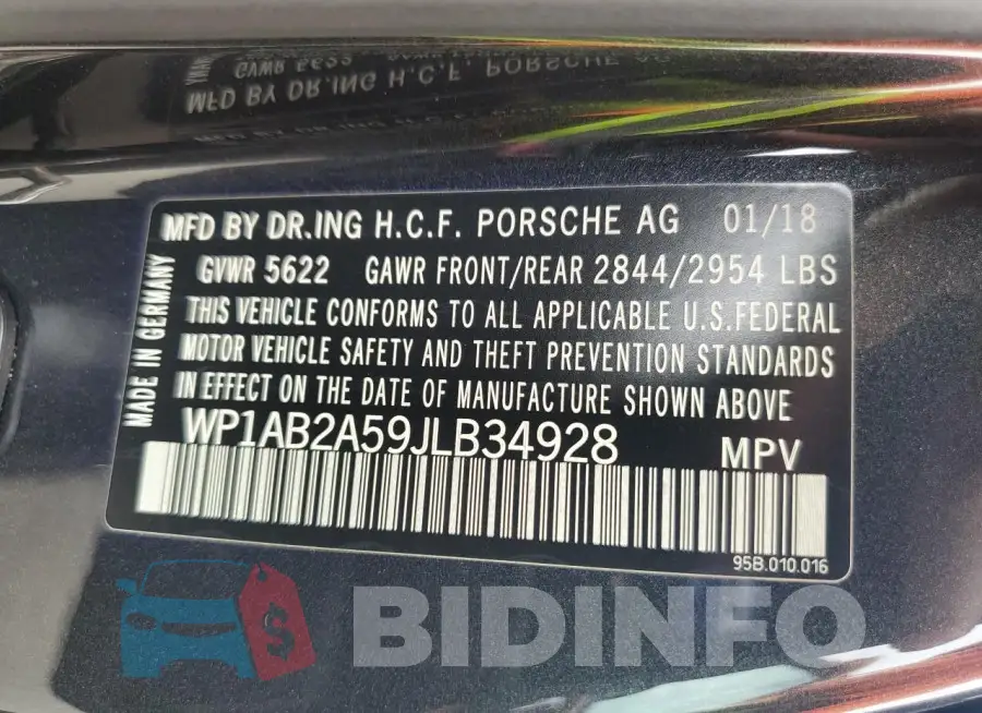 WP1AB2A59JLB34928 Photo# 14