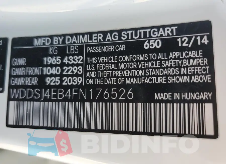 WDDSJ4EB4FN176526 Photo# 12