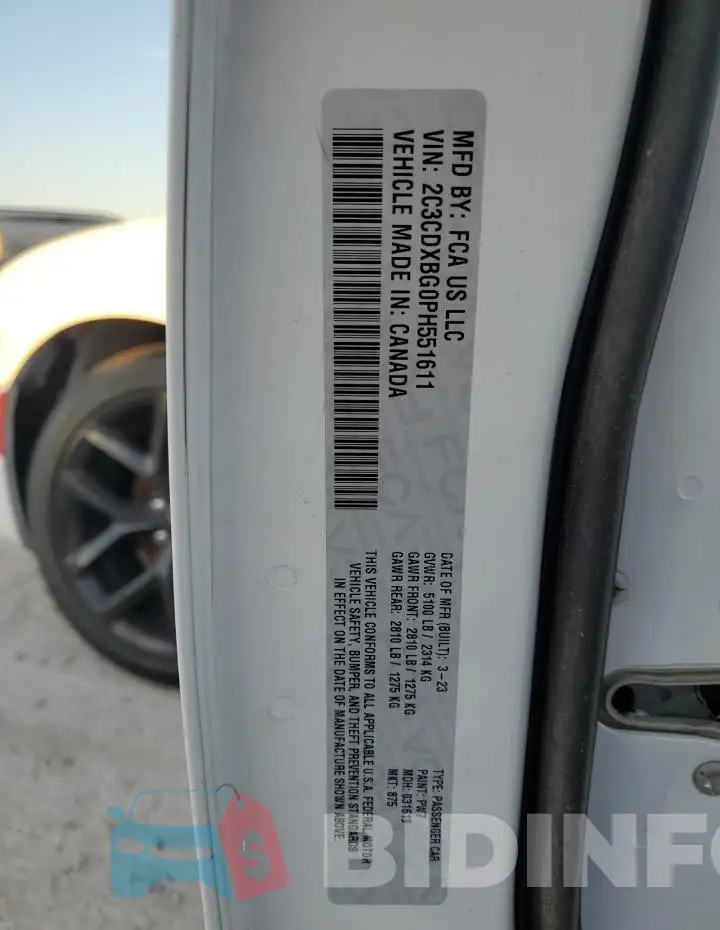 2C3CDXBG0PH551611 Photo# 12