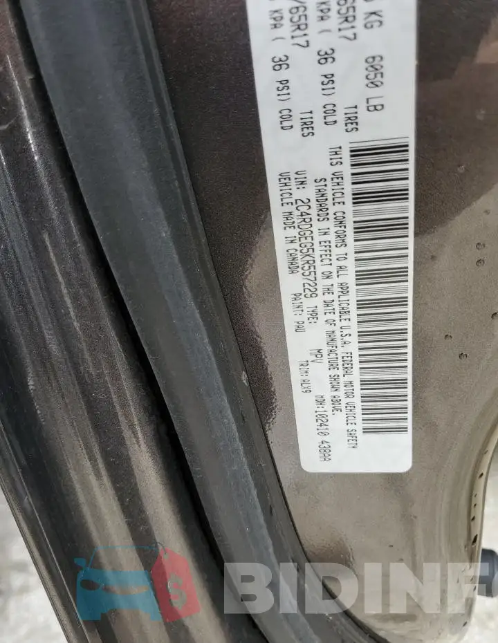 2C4RDGEG5KR557229 Photo# 13