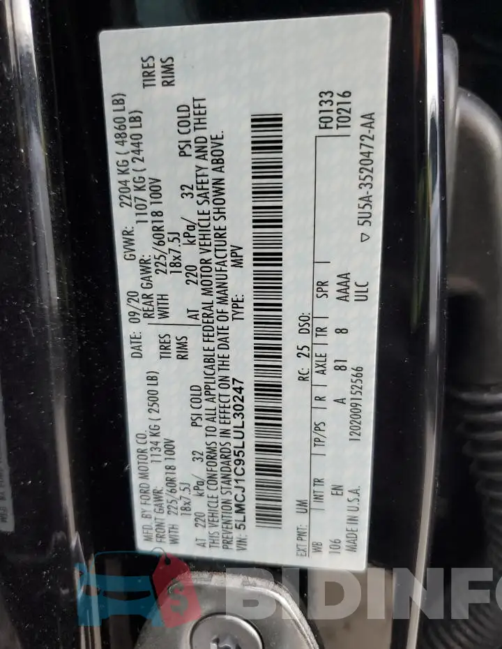 5LMCJ1C95LUL30247 Photo# 13