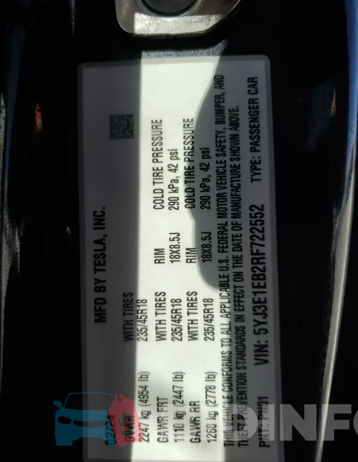 5YJ3E1EB2RF722552 Photo# 12