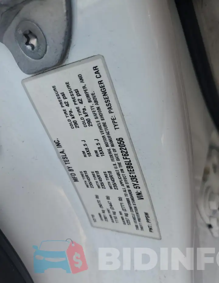 5YJ3E1EB6LF622056 Photo# 12