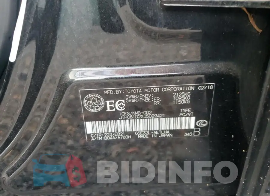 JTHC81D2XJ5029421 Photo# 13